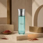 Heart Notes Image: Assaf Arrogate Comete Eau de Parfum for Men 200ml surrounded by travertine platforms, limestone surfaces, brushed brass accents, and premium saffron details.