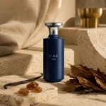Assaf King Enable Eau de Parfum for Men 150ml displayed on layered travertine and limestone surfaces with warm neutral tones and refined architectural details.