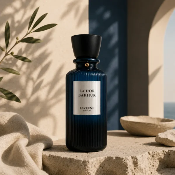 Lador Bakhur Classic Eau de Parfum 100ml styled in a warm Levant lifestyle scene with handcrafted elements and natural ambient light.